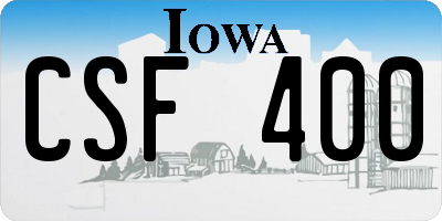 IA license plate CSF400