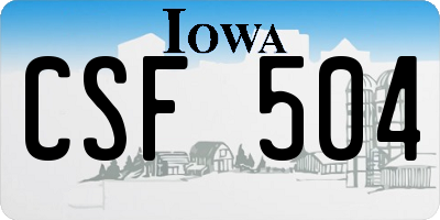 IA license plate CSF504