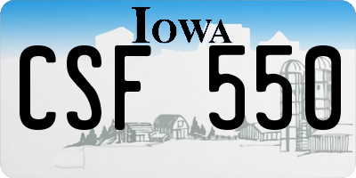 IA license plate CSF550