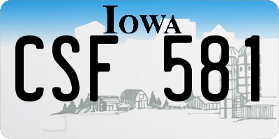 IA license plate CSF581