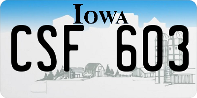 IA license plate CSF603