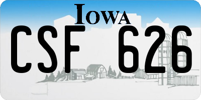 IA license plate CSF626