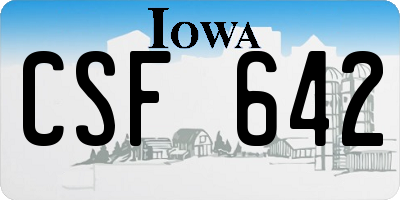 IA license plate CSF642