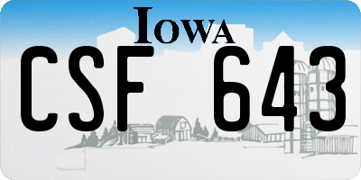 IA license plate CSF643