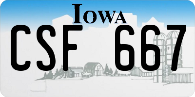 IA license plate CSF667
