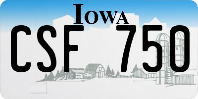 IA license plate CSF750
