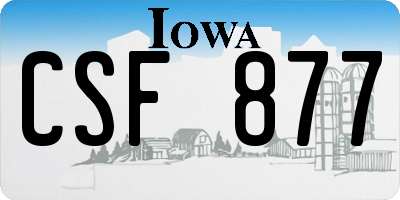 IA license plate CSF877