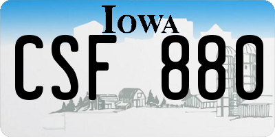 IA license plate CSF880