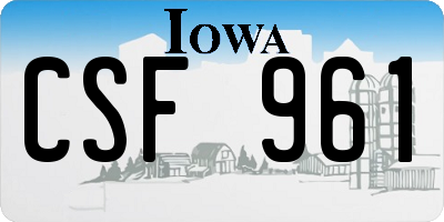 IA license plate CSF961