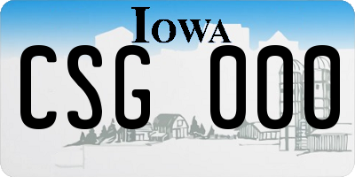 IA license plate CSG000