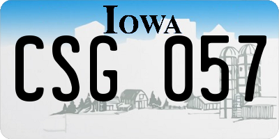 IA license plate CSG057