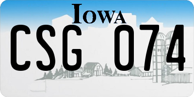 IA license plate CSG074