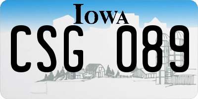 IA license plate CSG089