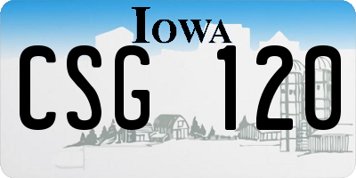IA license plate CSG120