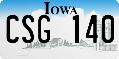 IA license plate CSG140