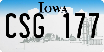 IA license plate CSG177