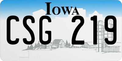 IA license plate CSG219