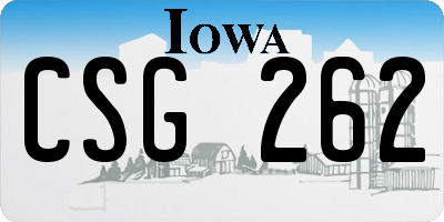 IA license plate CSG262