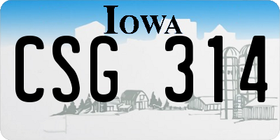 IA license plate CSG314