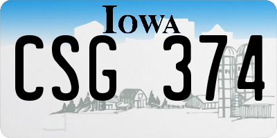 IA license plate CSG374