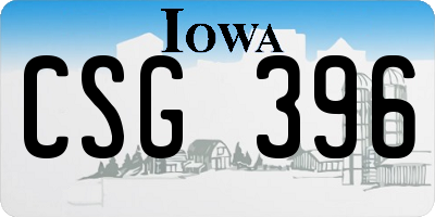 IA license plate CSG396