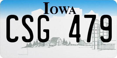 IA license plate CSG479