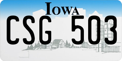 IA license plate CSG503
