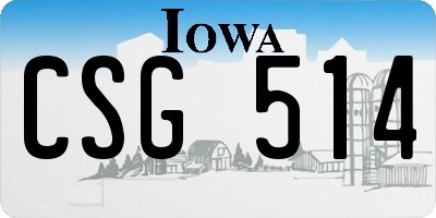 IA license plate CSG514