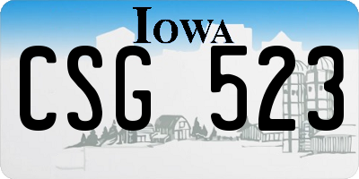 IA license plate CSG523
