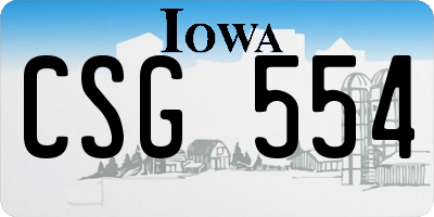 IA license plate CSG554