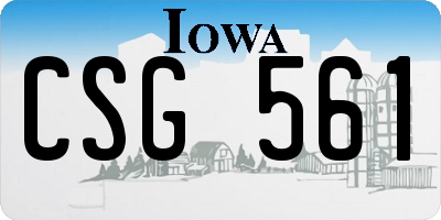 IA license plate CSG561