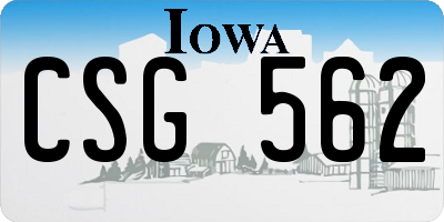 IA license plate CSG562