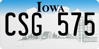 IA license plate CSG575
