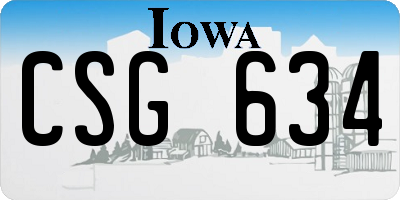 IA license plate CSG634