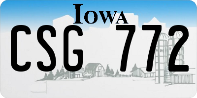 IA license plate CSG772