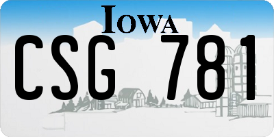 IA license plate CSG781