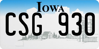 IA license plate CSG930