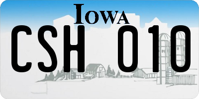 IA license plate CSH010