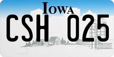 IA license plate CSH025