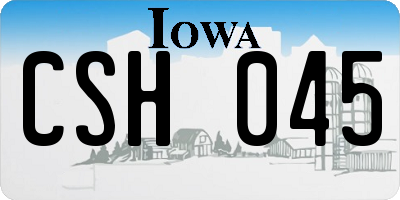 IA license plate CSH045