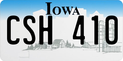 IA license plate CSH410