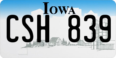 IA license plate CSH839