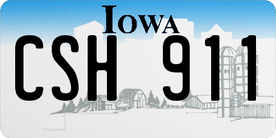 IA license plate CSH911