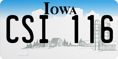 IA license plate CSI116