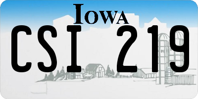 IA license plate CSI219