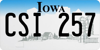 IA license plate CSI257