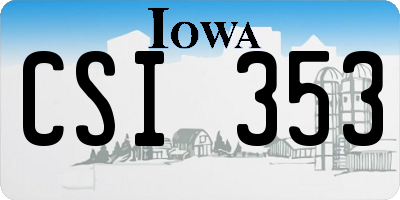 IA license plate CSI353