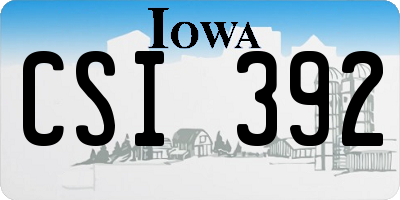 IA license plate CSI392