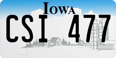 IA license plate CSI477