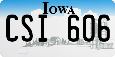 IA license plate CSI606